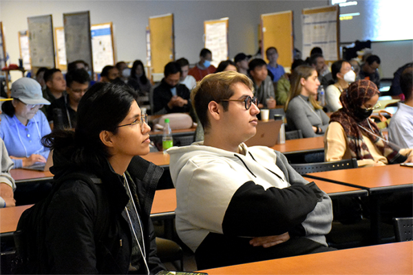 Students listening during seminar